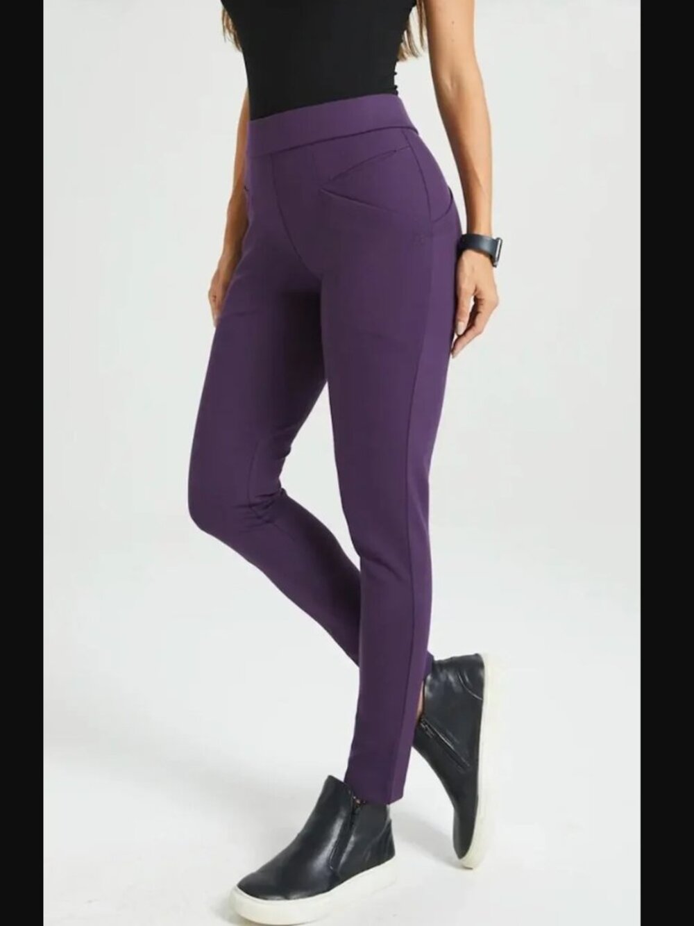 New Betabrand Purple Journey Skinny Dress Pant Yoga Pants Medium